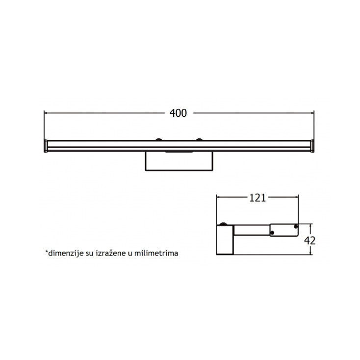 Zidna LED lampa 8W