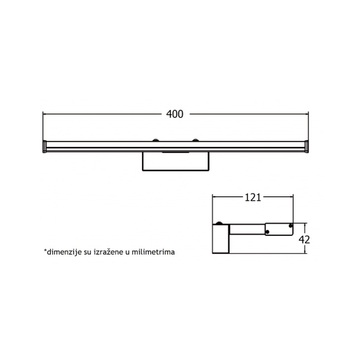 Zidna LED lampa 8W