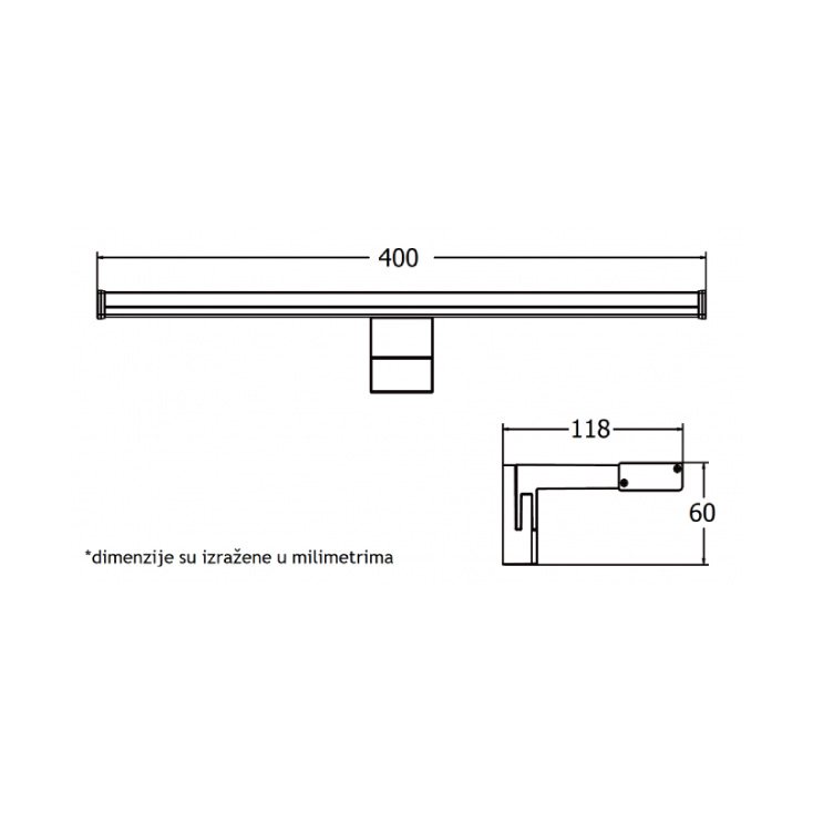 Zidna LED lampa 8W