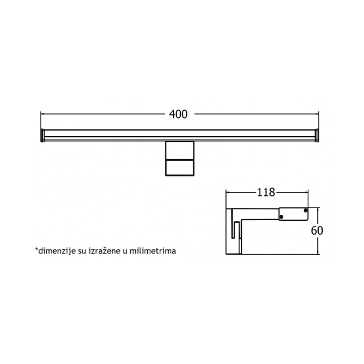 Zidna LED lampa 8W