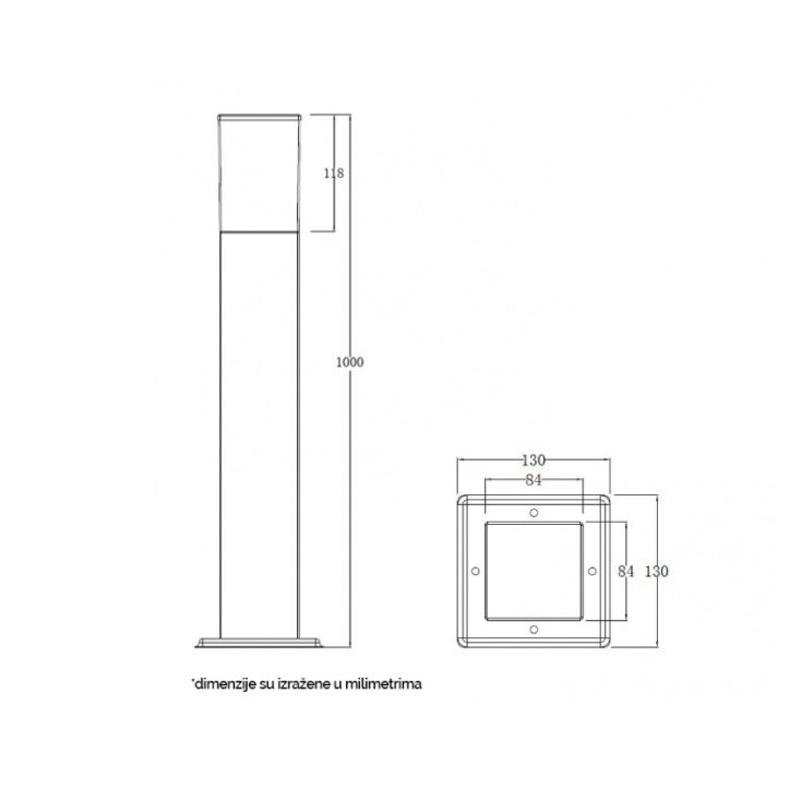 Stubna lampa 1xE27