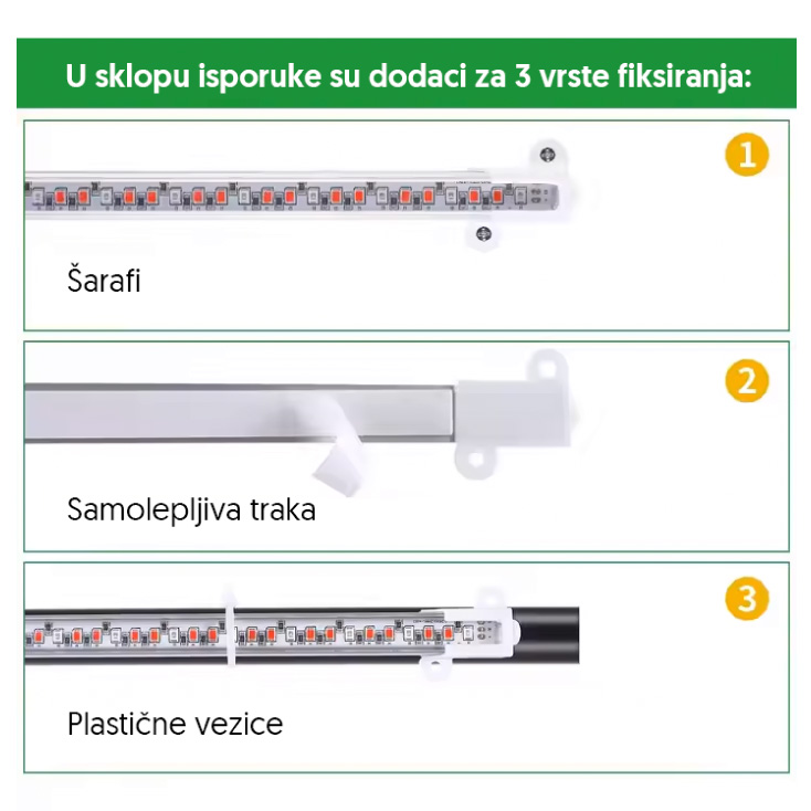 Trostruka lampa za biljke 13W