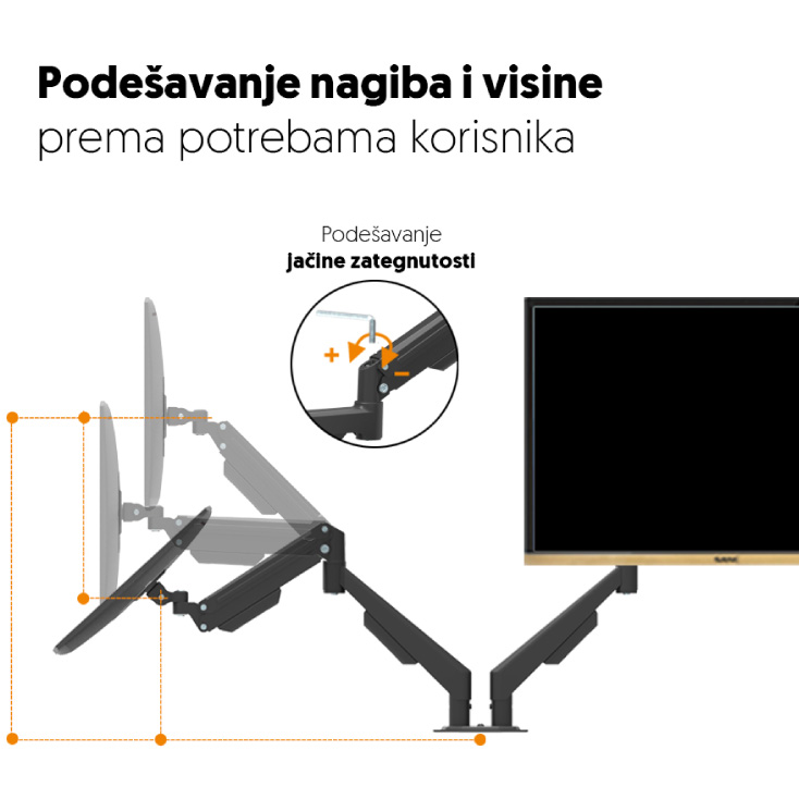 Stoni nosač za dva monitora 17" do 32"