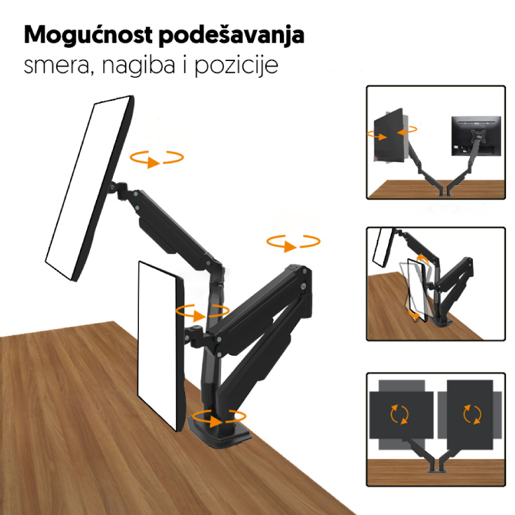 Stoni nosač za dva monitora 17" do 32"