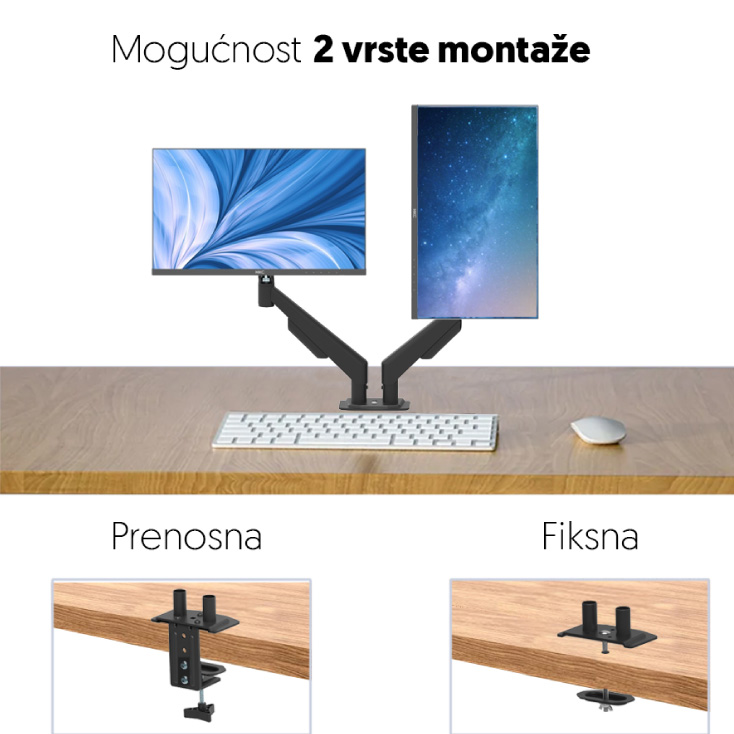 Stoni nosač za dva monitora 17" do 32"