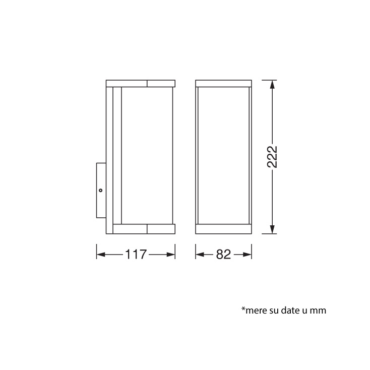 LEDVANCE zidna lampa 1xE27