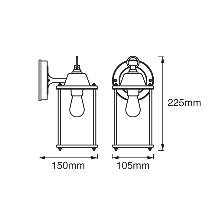 LEDVANCE zidna lampa - fenjer 1xE27