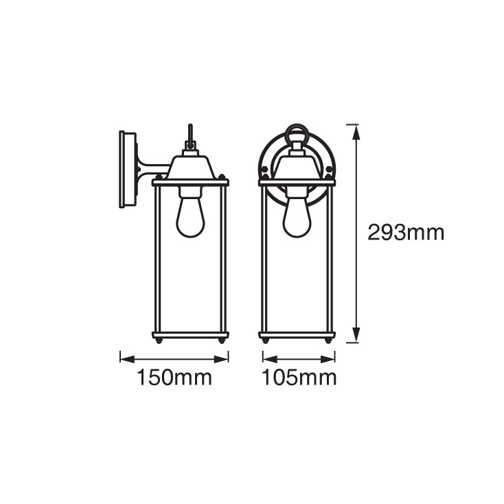 LEDVANCE zidna lampa - fenjer 1xE27