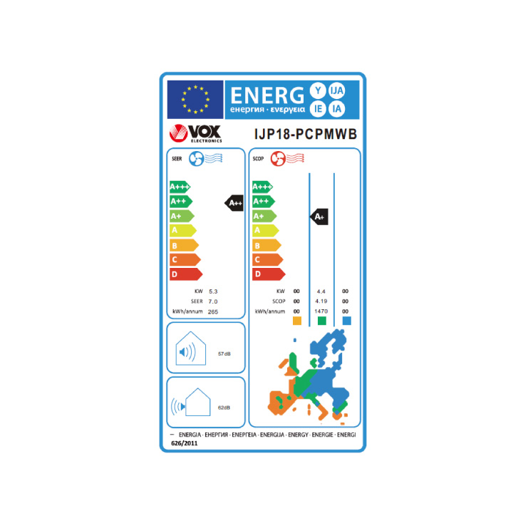 Inverter klima uređaj VOX IJP18-PCPMWB