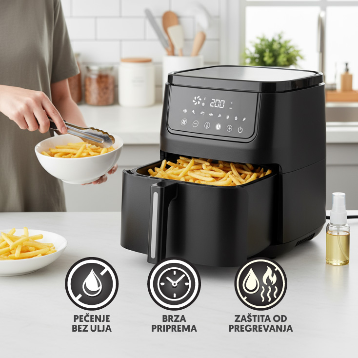 PROSTO friteza na vruć vazduh 6.5l 1600W-Air Fryer slika 2