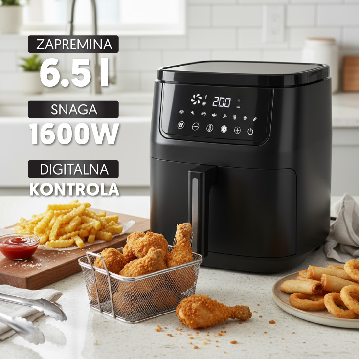 PROSTO friteza na vruć vazduh 6.5l 1600W-Air Fryer slika 3