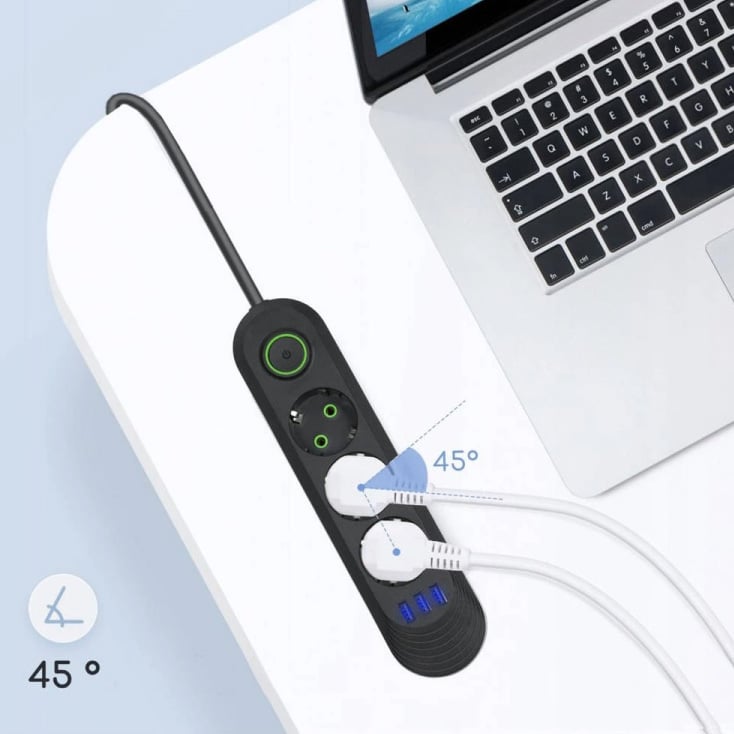 Razvodnik sa 3 mesta 2m 1.5mm2+pr. 3xUSB slika 3