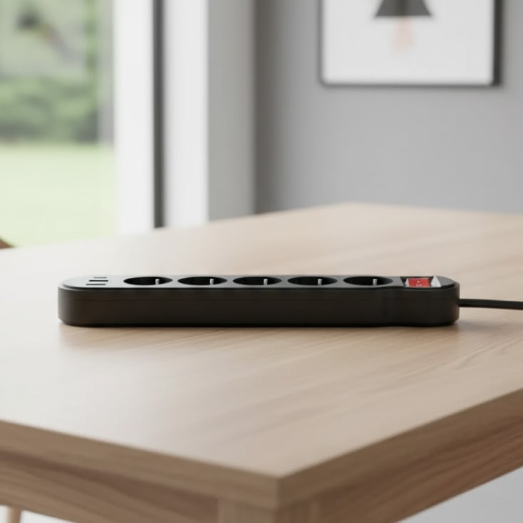 Razvodnik sa 5 mesta 2m 1.5mm2+pr. 2xUSB+tip C slika 1