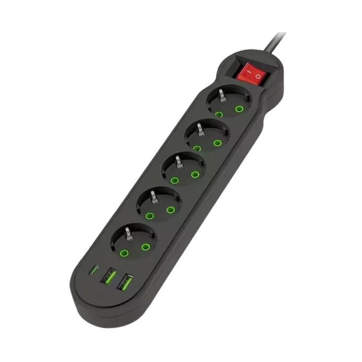 Razvodnik sa 5 mesta 2m 1.5mm2+pr. 2xUSB+tip C slika 4