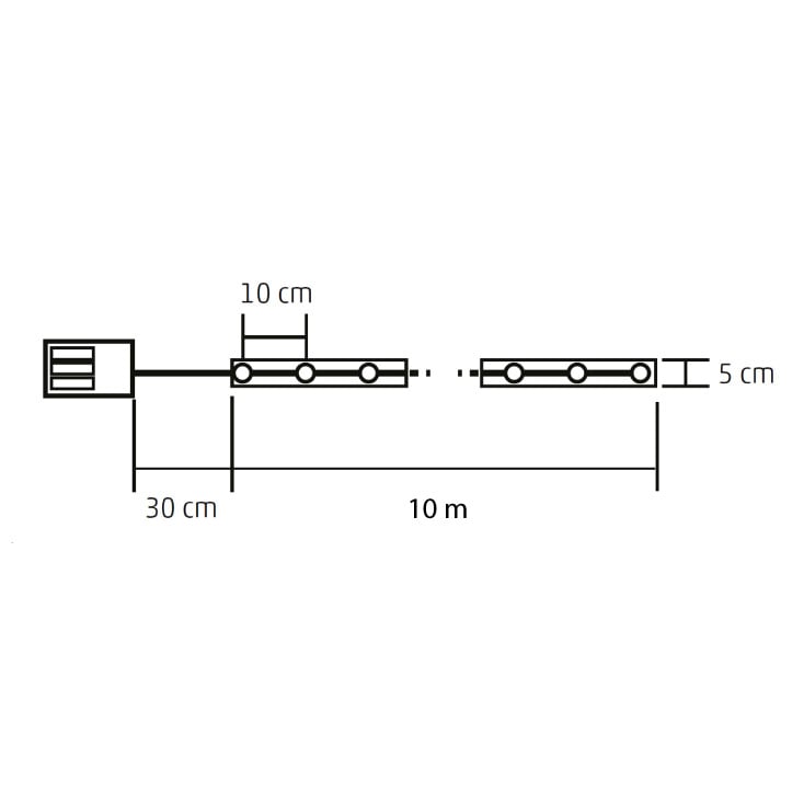 LED svetleći niz zlatna traka sa 100 LED dioda slika 3