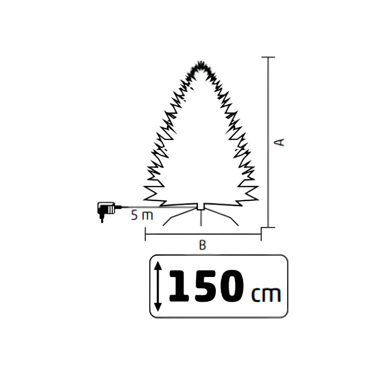 Veštačka jelka 150cm sa osvetljenjem i snegom slika 3