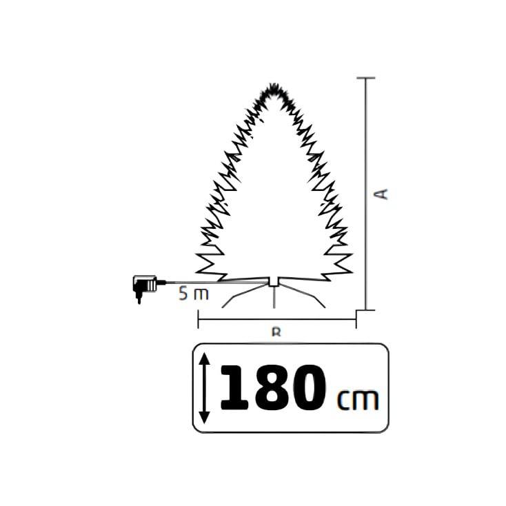 Veštačka jelka 180cm sa osvetljenjem i snegom slika 3