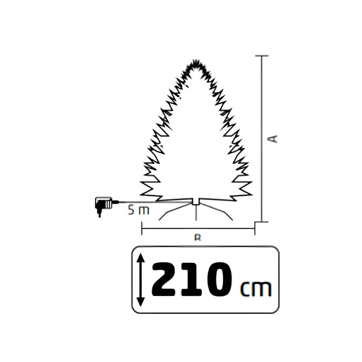 Veštačka jelka 210cm sa osvetljenjem i snegom slika 3